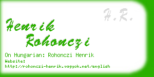 henrik rohonczi business card